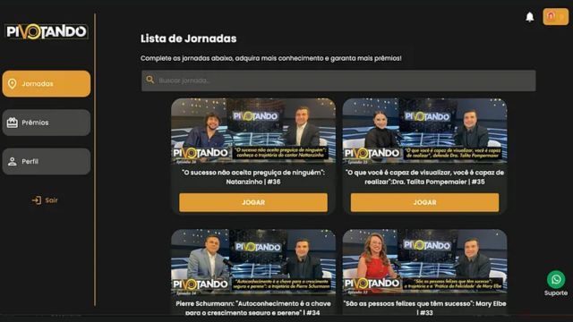 Painel interativo do Pivotando o participante dentro do ambiente gamificado do TuTo | SBT News