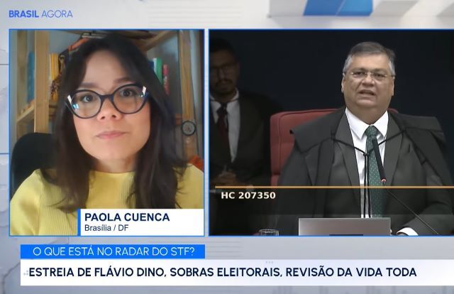 Paola Cuenca comenta no Brasil Agora estreia de Dino no plenário presencial do STF