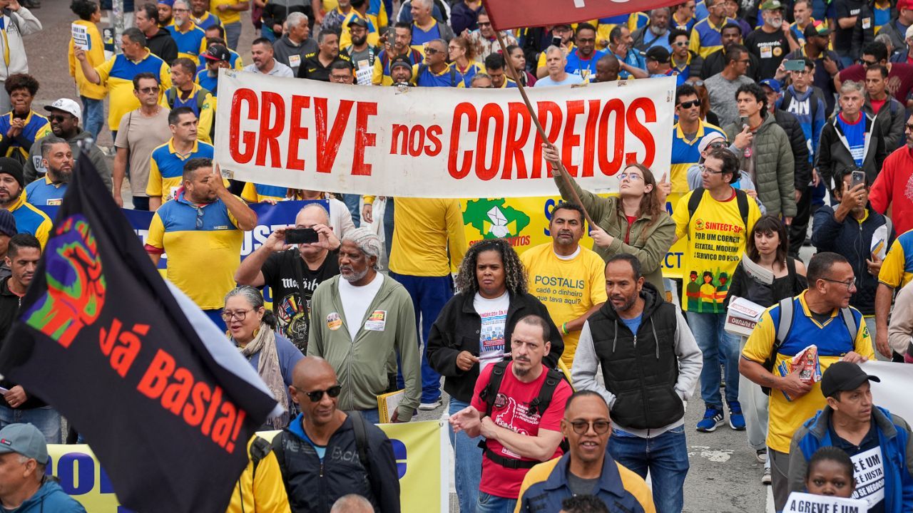 Passeata da greve dos Correios. | Divulgação/SINTECT-SP