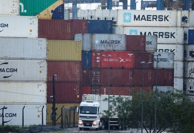 Pátio de contêineres no Porto de Santos, no estado de São Paulo | 06/08/2025/Reuters/Jorge Silva