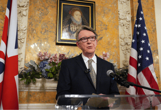 Embaixador britânico nos Estados Unidos, Peter Mandelson. | Carl Court/Pool via REUTERS