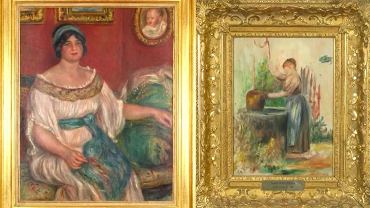 Pinturas "Madame Colonna Romano" e "Mulher no Poço", do artista impressionista francês Pierre-Auguste Renoir 
