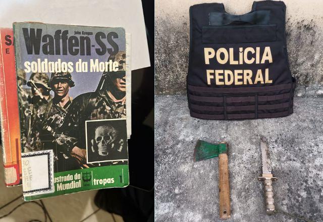 PF encontrou armas e material de propagação da ideologia nazista | Divulgação/Polícia Federal