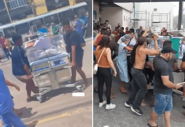 Populares ajudaram na retirada de pacientes do hospital. | Reprodução/Redes sociais