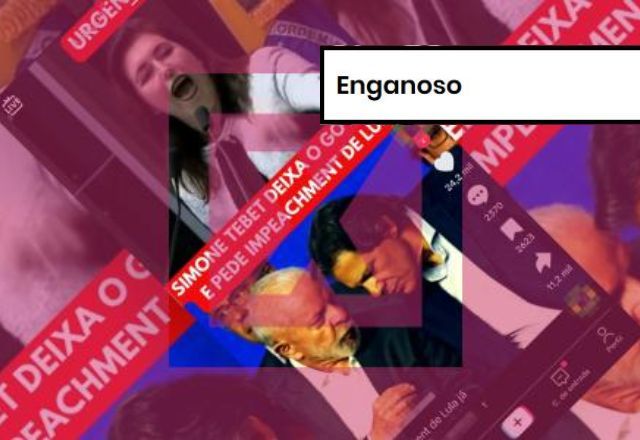 ENGANOSO: Post engana ao afirmar que Simone Tebet deixou governo e pediu impeachment de Lula
