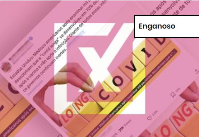 ENGANOSO: Postagem desinforma ao dizer que pesquisadores descobriram relação entre vacina e covid longa