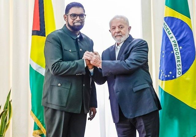 Presidente Lula e o presidente da Guiana, Irfaan Ali (Ricardo Stuckert/PR)