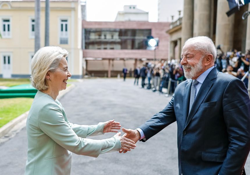 Presidente da Comissão Europeia, Ursula von der Leyen, e presidente Lula (PT) | Divulgação/Ricardo Stuckert/PR