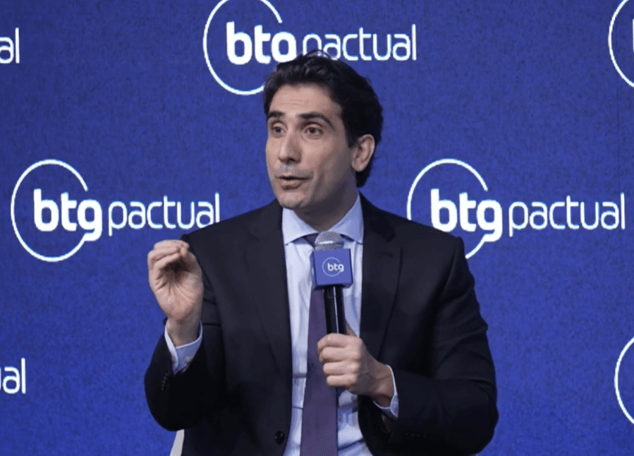 Presidente do Banco Central (BC), Gabriel Galípolo, fala em evento do banco BTG Pactual | Reprodução