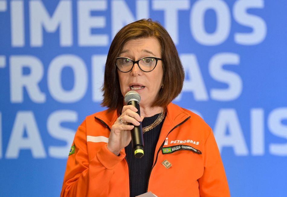 Presidente-executiva da Petrobras, Magda Chambriard, participa de evento na refinaria Gabriel Passos (Regap) em Minas Gerais, 20 de março de 2026 | Reuters/Washington Alves