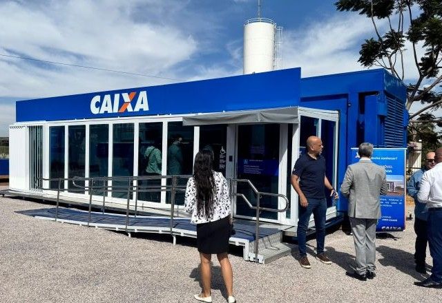 Primeira agência contêiner da Caixa no Brasil vai funcionar até 29 de agosto | Maycon Leão/SBT