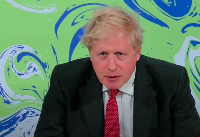 Primeiro-ministro do Reino Unido Boris Johnson na Cúpula de Líderes sobre o clima | reprodução YouTube