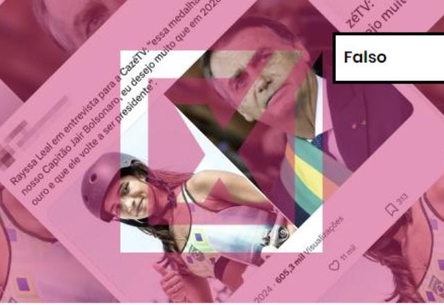 Rayssa Leal não dedicou medalha olímpica a Bolsonaro | Projeto Comprova