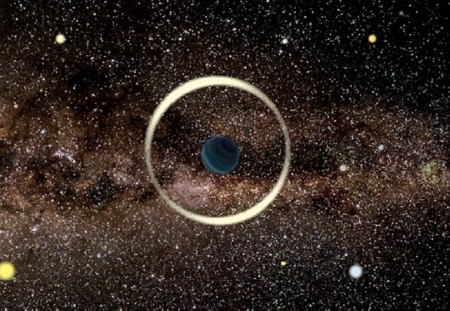 Representação artística de exoplaneta errante