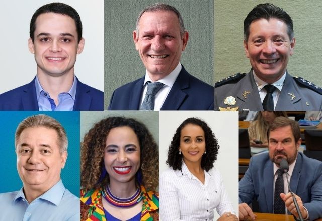 Da esquerda à direita, no canto superior, Lorenzo Pazolini, João Coser, Capitão Assumção. No canto inferior, Luiz Paulo, Camila Valadão, Capitã Estéfane e Edu Ramlow | Montagem/SBT