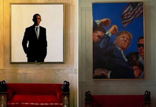Casa Branca troca retrato de Barack Obama por pintura de Trump após tentativa de assassinato