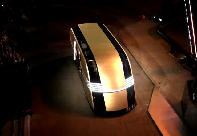 Robovan é um prototipo futurista de melhoria da mobilidade e transporte de cargas nas grandes cidades | Reprodução/Tesla