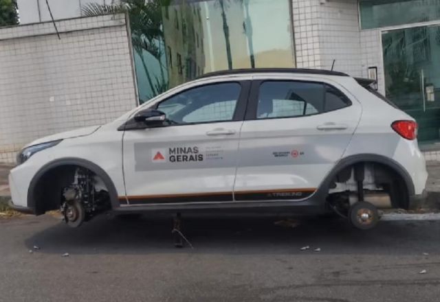 Homem furta rodas de carro oficial do Governo de Minas