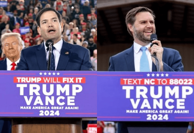 Marco Rubio e JD Vance durante campanha para Donald Trump | Reprodução Instagram