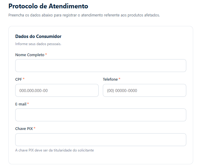 Ypê começou a solicitar a chave PIX de consumidores em Protocolo de Atendimento | Reprodução/Ypê