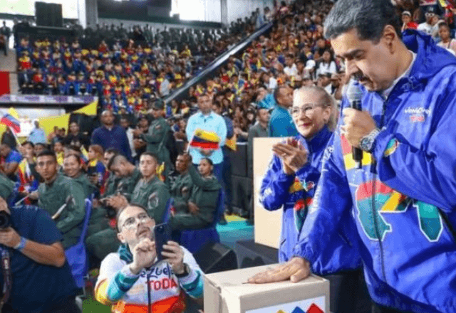 Presidente reeleito da Venezuela, Nicolás Maduro