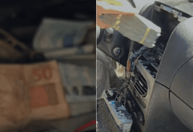 Dinheiro foi apreendidos pelos agentes | Divulgação/PRF