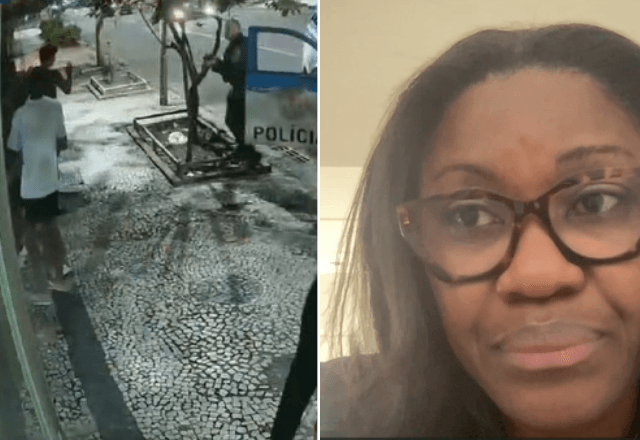 Câmera de segurança registrou o momento da abordagem policial violenta contra os menores de idade | Reprodução/Redes Sociais