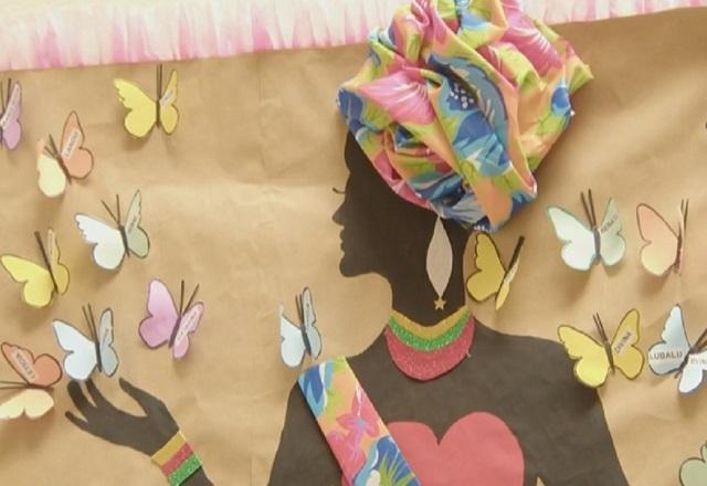 Mulher negra bordada (Reprodução/SBT Brasil)