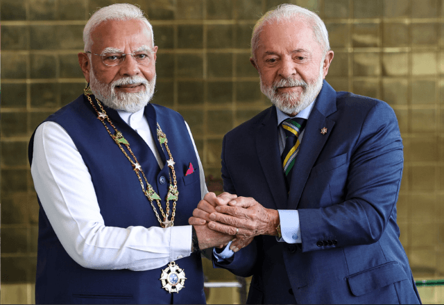 Primeiro-ministro da índia, Narendra Modi, e presidente Luiz Inácio Lula da Silva (PT) | Divulgação/Marcelo Camargo/Agência Brasil