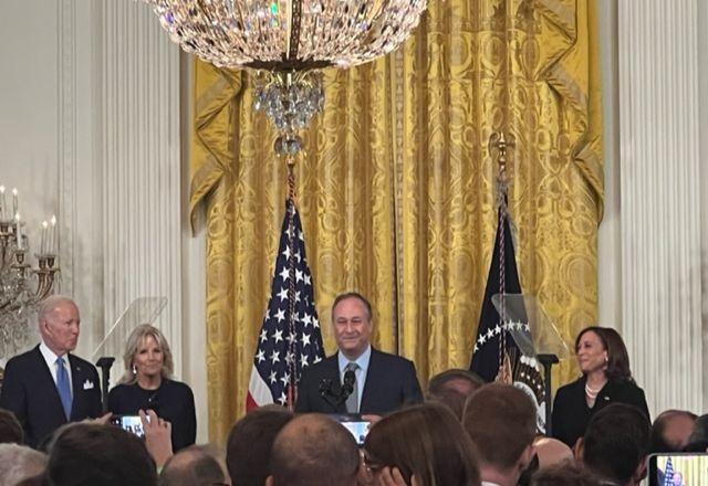 Joe Biden, Jill Biden, Douglas Emhoff e Kamala Harris | Patrícia Vasconcellos/SBT News