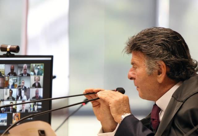 Ministro Luiz Fux preside sessão plenária por videoconferência. Foto: Nelson Jr./SCO/STF