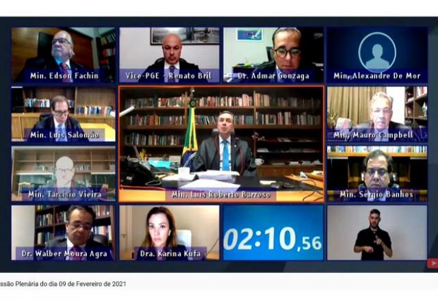 Sessão do TSE foi realizada por videoconferência. Foto: Reprodução