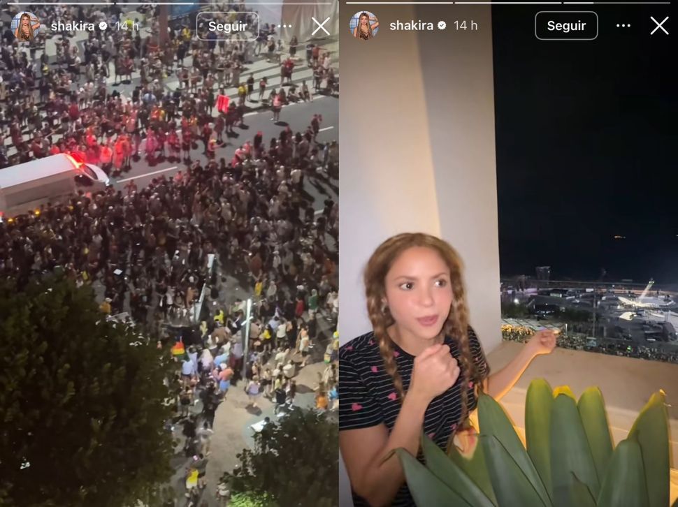Shakira se surpreendeu com a quantidade fãs presentes na passagem de som | Reprodução/Instagram