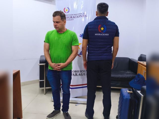 Silvinei Vasques preso no Paraguai: foto foi enviada por autoridades policiais do país à PF brasileira | Divulgação