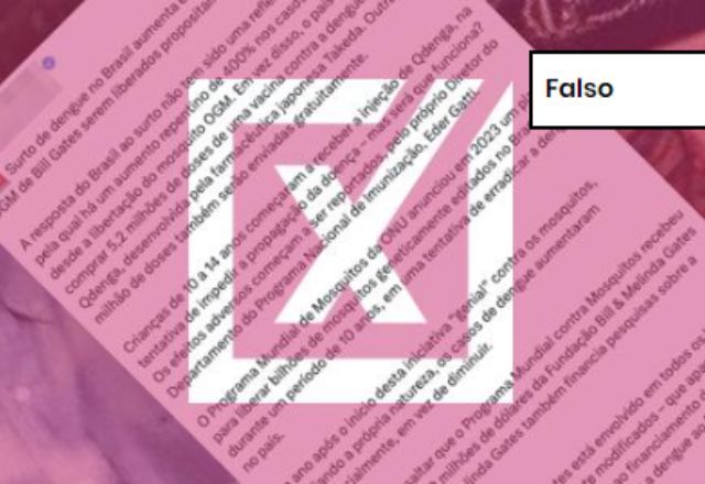 FALSO: Surto de dengue não tem relação com programa de mosquitos financiado por Bill Gates