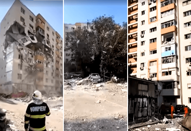 Explosão em prédio na Romênia | Reprodução/Reuters