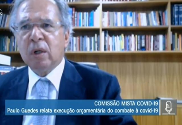 Ministro da Economia fez declarações ao participar de uma audiência da Comissão Mista da covid-19 | Reprodução/TV Senado