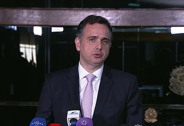 Pacheco concede entrevista coletiva (Reprodução/TV Senado)
