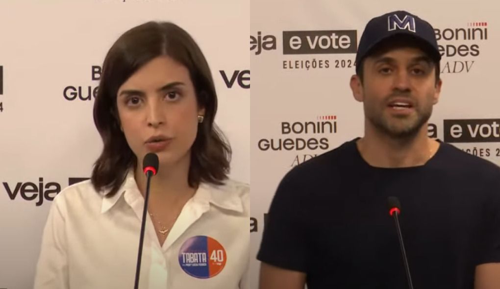 Tabata e Pablo Marçal em debate da Veja  | Reprodução: Redes Sociais