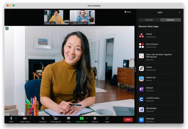 Tela da videoconferencia zoom