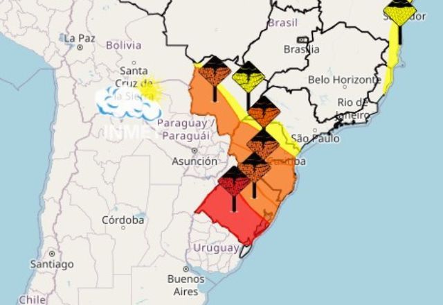 Mapa do Inmet mostra áreas de atenção para chuvas | Reprodução/Inmet