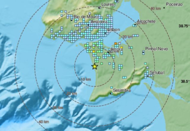 Terremoto de magnitude 4,7 atinge Portugal nesta segunda-feira (17) | Foto: CSEM
