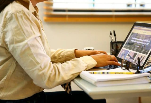 Mulher trabalha no computador | Marcelo Camargo/Agência Brasil