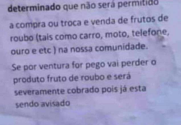 Traficantes prometem "cobrar" quem for pego roubando em comunidade do Rio