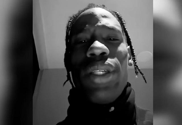 Travis Scott em vídeo publicado nas redes sociais desabafando sobre a tragédia em show no Texas