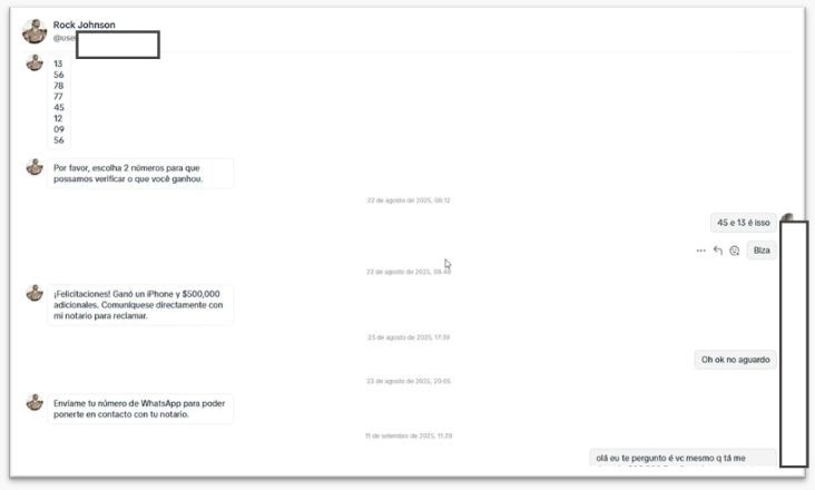 Trecho de conversa de uma das vítimas com estelionatário | Reprodução