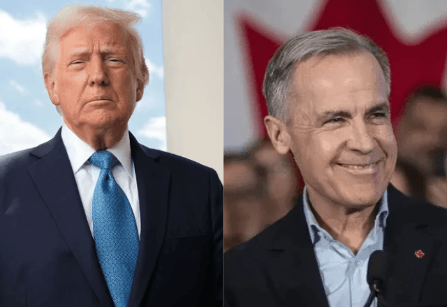 Trump e Carney se encontraram nesta terça-feira (6) na Casa Branca | Reprodução/Martin Schoeller/Time/Canadian Press