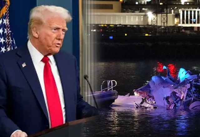 Trump ironiza repórter ao ser perguntado se visitaria local de colisão entre avião e helicóptero nos EUA | Reprodução/YouTube