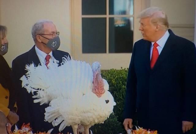 Trump ignora nomes de equipe de Biden em evento do peru na Casa Branca