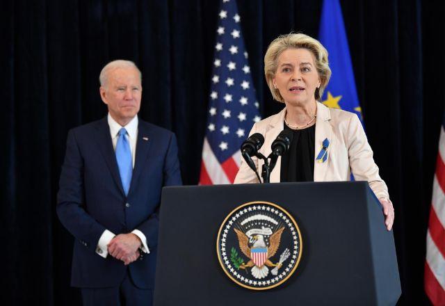 Parceria foi anunciada pela presidente da Comissão Europeia, Ursula von der Leyes, e pelo presidente dos EUA, Joe Biden | Reprodução/Twitter